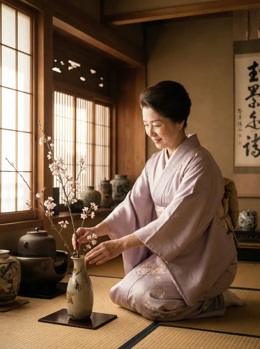 一位优雅的 《每日吃瓜》_每日吃瓜最新地址 | 深度揭秘每日吃瓜 在和室中插花